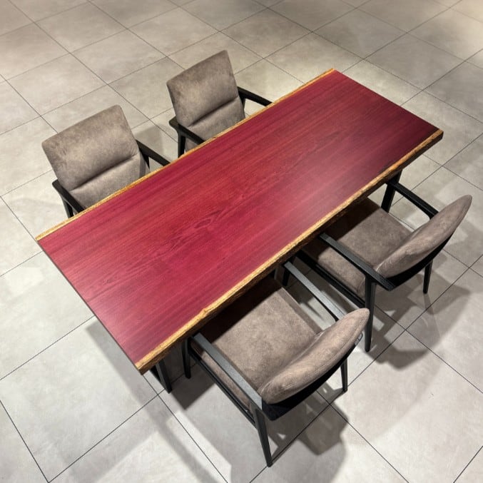 大川店 パープルハート 幅200×奥行82-85×厚み5cm